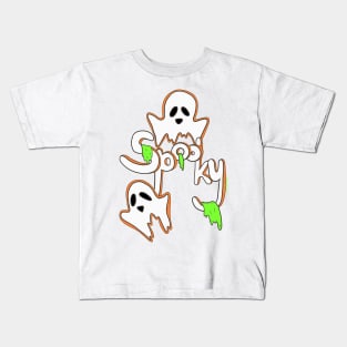 Spooky Ghosts with an orange brim Kids T-Shirt